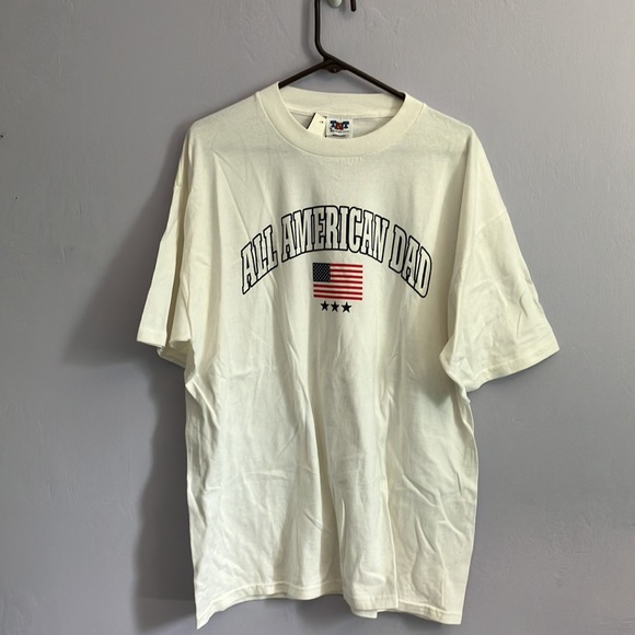 🆕 NWT All American Dad white tee Sz Xl - Picture 3 of 9